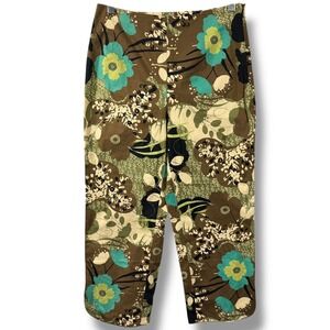 NWT Vintage & Trousers Floral Cropped Pants Abstract Lightweight Size 4
